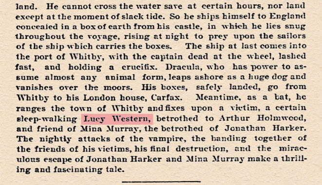 From the announcement of the Dracula serialization in the Chicago Inter Ocean, May 1899