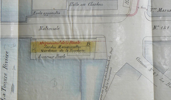 Extrait d'un plan dressé en avril 1899