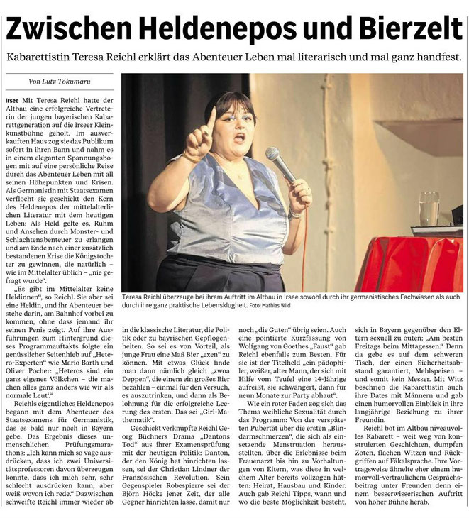 Kleinkunstverein Altbau e.V. - Teresa Reichl-19.10.24-Zeitungskritik