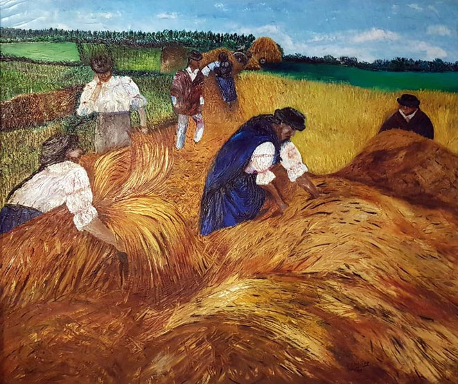 La gran cosecha. Oleo espátula sobre tela, 100 x 80 cm. 1991.