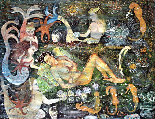 Alfonsina y el Mar. Oleo sobre tela, 100 x 70 cm. 2000.