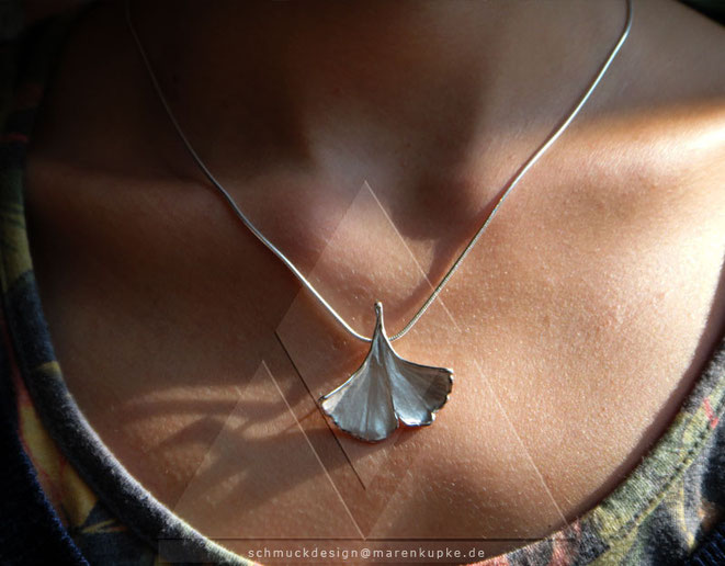 my ginkgo 925 Silber Schlangenkette