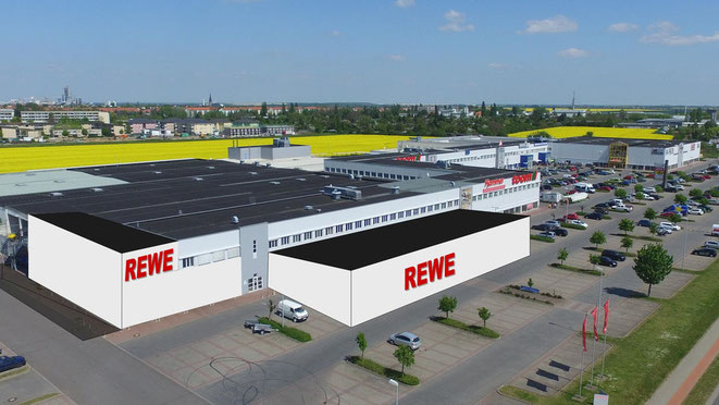 Geplanter REWE Markt im PEP Bernburg