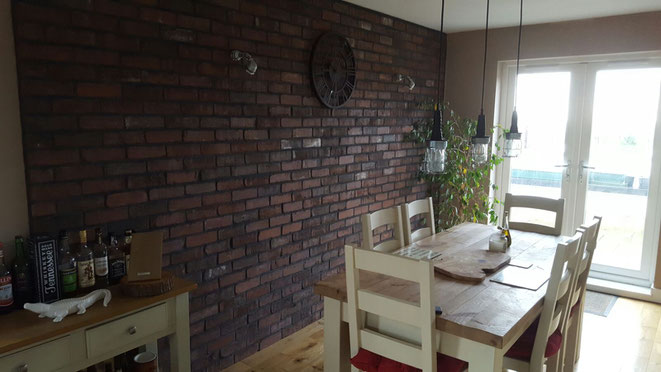 Brick Slip Feature Wall in Furness Grey Brown brick1