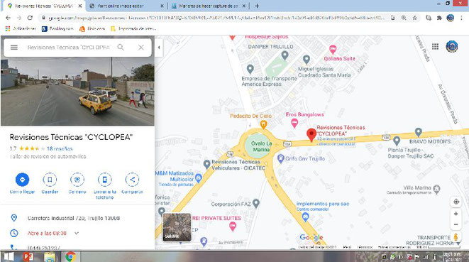 Plano de ubicación del CITV CYCLOPEA SAC