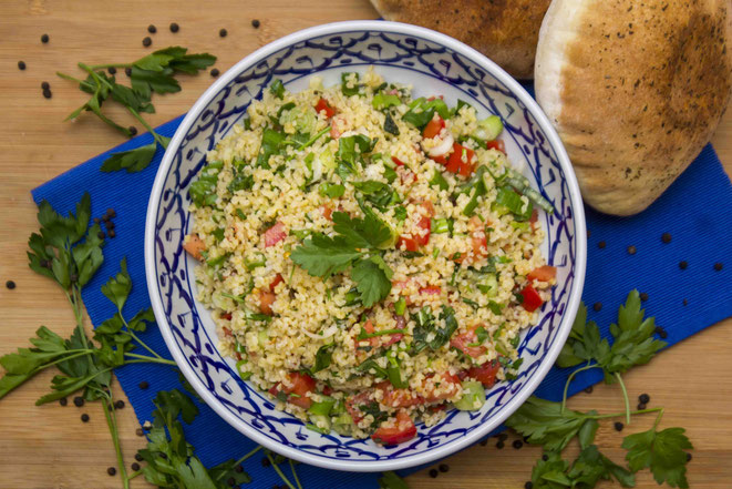 Tabouleh Rezept Taboulé Tabbouleh Bulgur Salat selber machen arabisch original libanesisch Libanon Israel