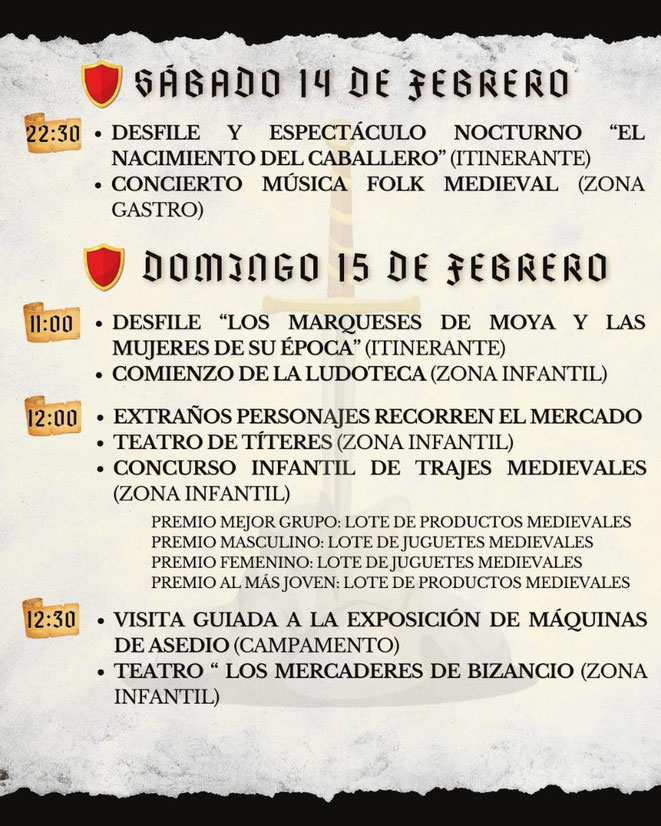 Programa del Mercado Medieval de Chinchon