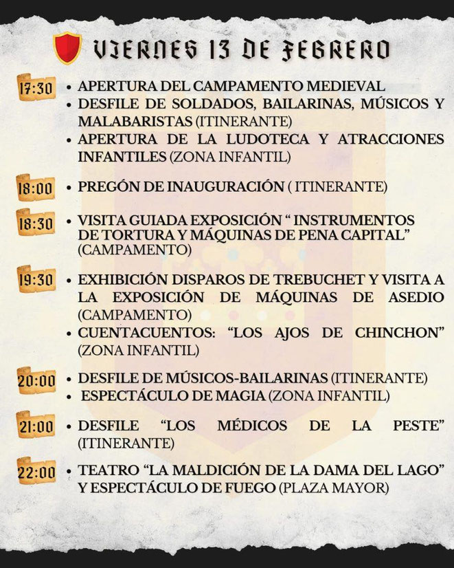 Programa del Mercado Medieval de Chinchon