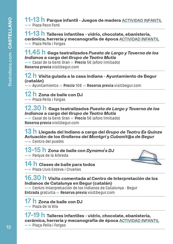Programa de la Fira d Indians en Begur