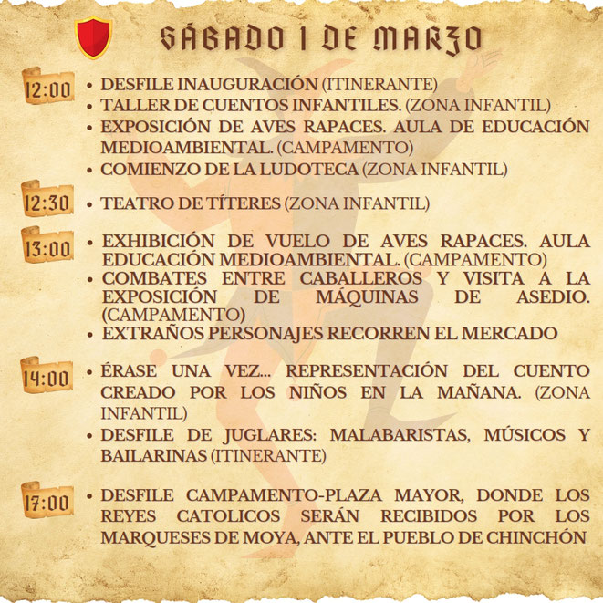 Programa del Mercado Medieval de Chinchon