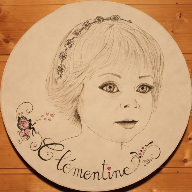 Luminaire Portrait - Clémentine - 40 cm de diamètre
