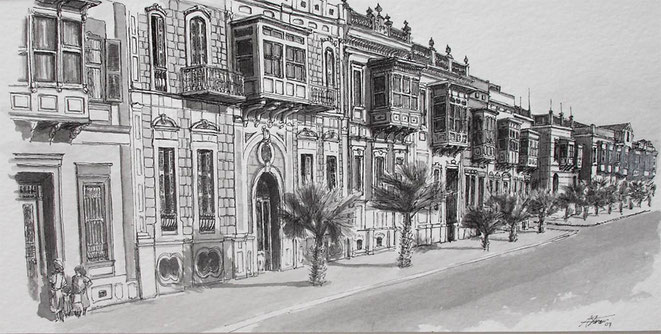 Kordon, İzmir. Ink pen and brush on paper, 2008