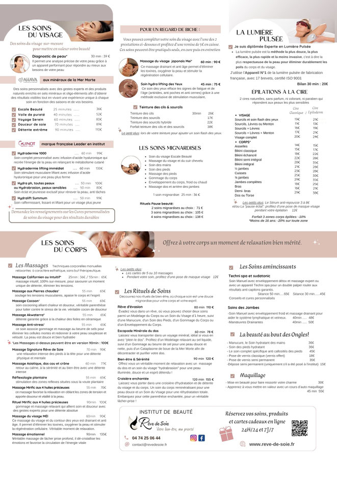 carte cadeau soin de beauté tarifs institut salon esthéticienne ceyzeriat