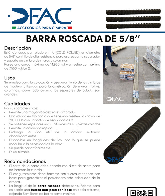 venta de barra roscada dfac