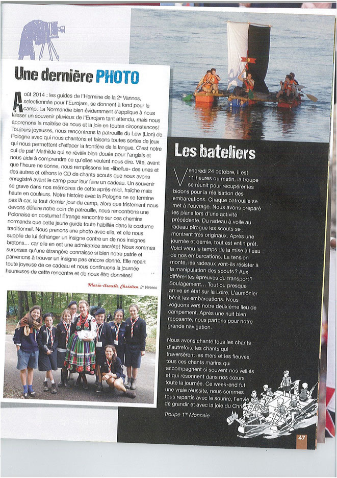 Revue Scout d'Europe de novembre-décembre 2014 n° 275 à la page 47