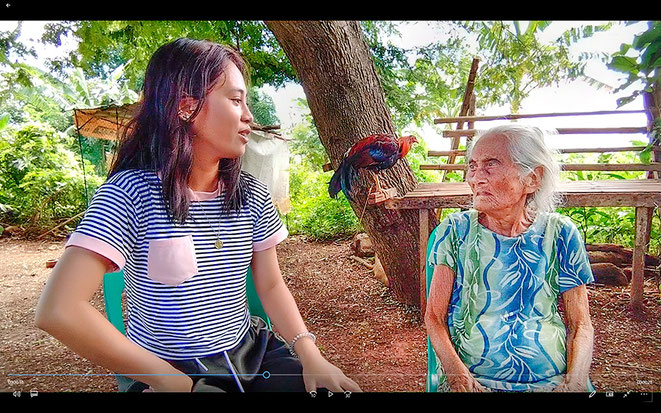 Jane in interview with Constantia Pasilan Desierto, 102 years old.