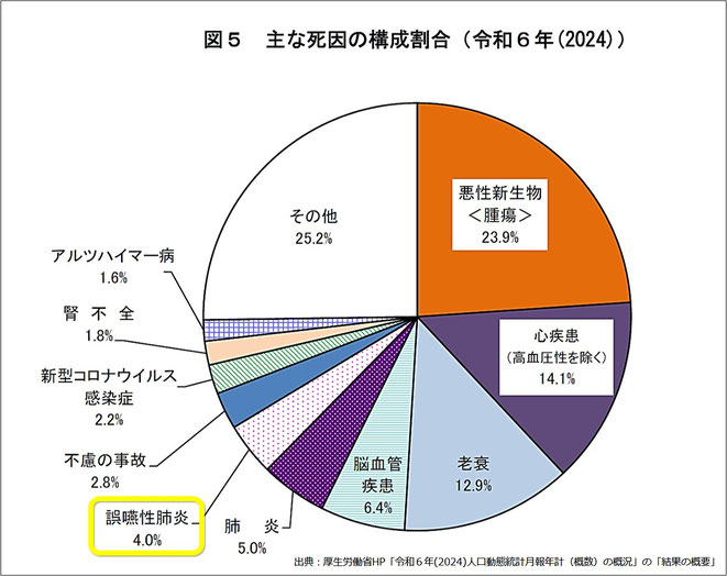 主な死因の構成割合(令和6年〈2024年〉)