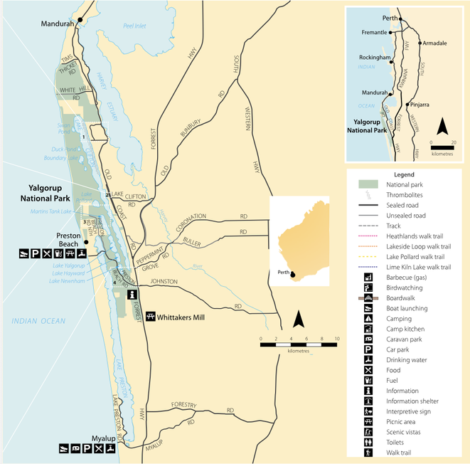 Carte du parc de Yalgorup