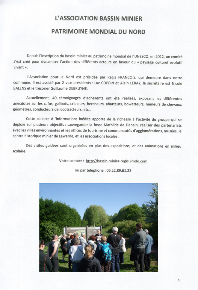 Publication du Musée de la mine et des traditions populaires d'Escaudain (Musée info janvier 2019).