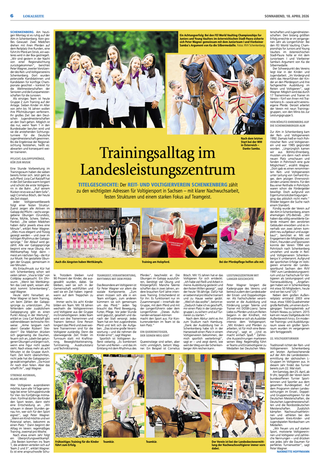 Veröffentlicht mit freundlicher Genehmigung. Quelle: SachsenSonntag vom 18./19. April 2026 | Seite 6 | Autorin Nannette Hoffmann