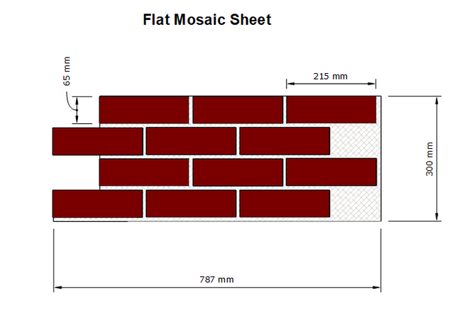 BrickMesh Flat Mosaic Sheet Dimensions