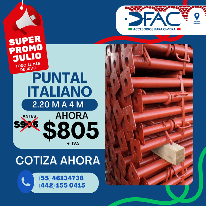 venta de puntal metalico o pie derecho