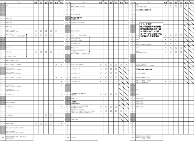 実力テスト 共通テスト 学年末考査 一般選抜 卒業式 追認考査 終業式 春季休業