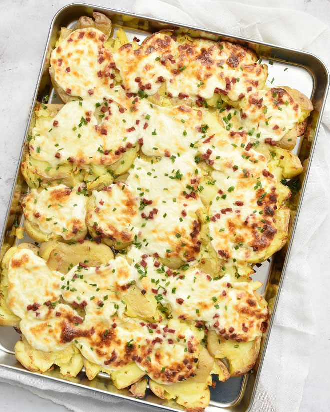 smashed potatoes flammkuchen style
