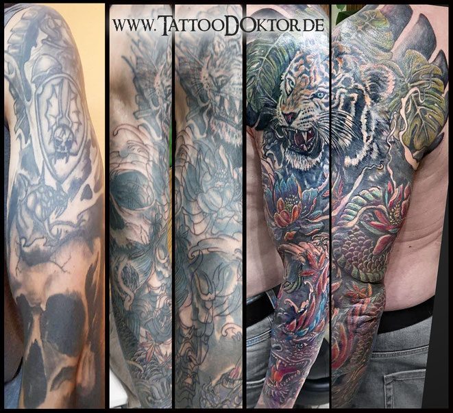 CoverUp Tattoo Rostock, Tattoo Rostock, TattooRitual TattooDoktor, Tattoo Tiger
