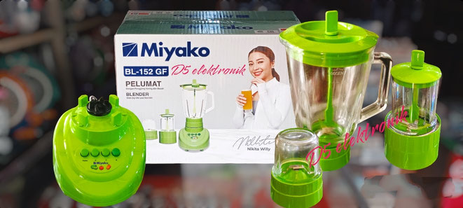 Blender Miyako 3in1 (Jus/Basah/Kering)Kaca / 2x kecepatan 