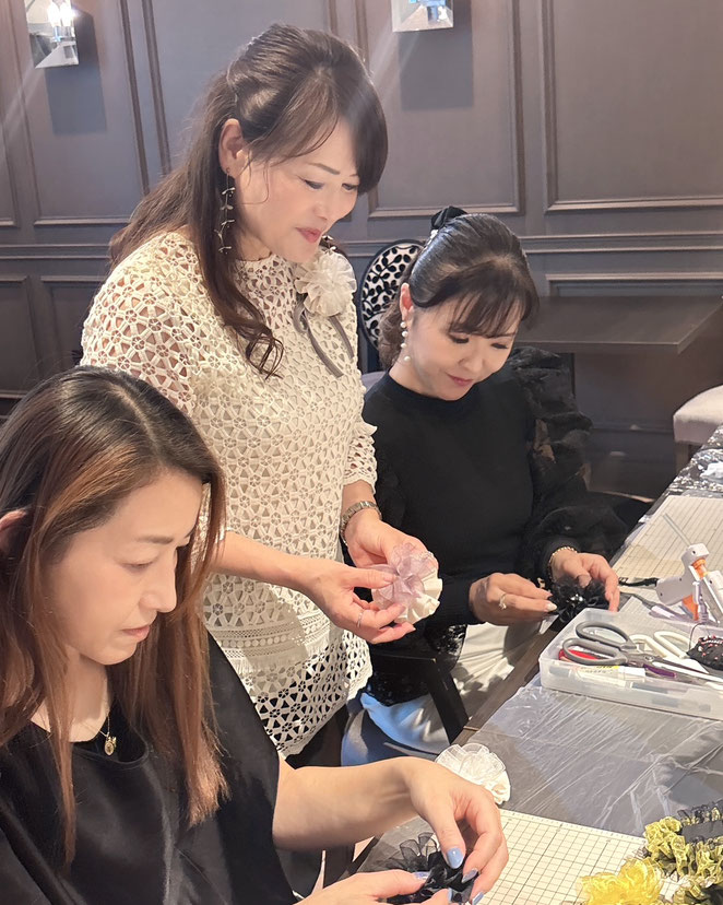 JourFin　ラブリボン　LoveRibbon　りぼん　リボン　リボン教室　リボン教室神戸　リボンワーク　リボンレッスン　リボンレッスン神戸　リボンワーク　リボンデザイン　リボンレッスン　ブローチレッスン　リボンレッスン　神戸北野ホテル　神戸北野ホテルカルチャーサロン　ランチ付きレッスン　アッシュ　フレンチレストランアッシュ