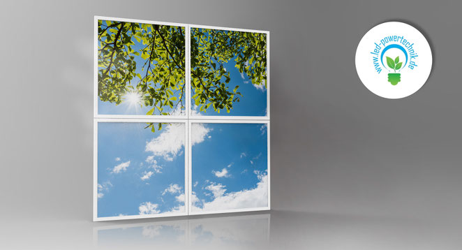 LED-Deckenhimmel 1,20 x 1,20 m in einer Arztpraxis – Stressreduzierende Wirkung