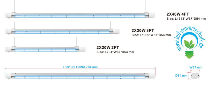 UVC Desinfektionslampe 40W, 60W, 80 Watt