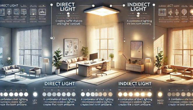 Wie Lichtquellen Schatten erzeugen: Harte Schatten durch Strahler, weiche Schatten durch Panels und diffuses Licht durch Deckenleuchten