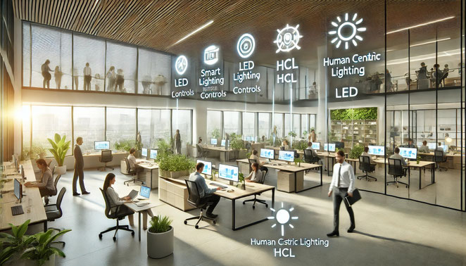 Smart Lighting, Human Centric Lighting (HCL) und energieeffiziente LED-Lösungen als moderne Trends in der Bürobeleuchtung