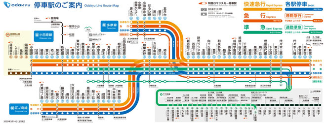 小田急線路線図　小田急ホームページより