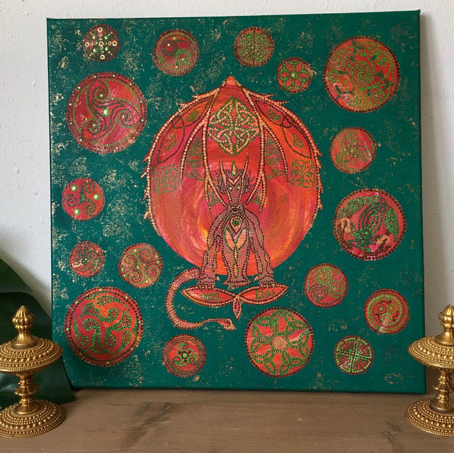 Mein Drache, Bildgröße 40 x 40 cm