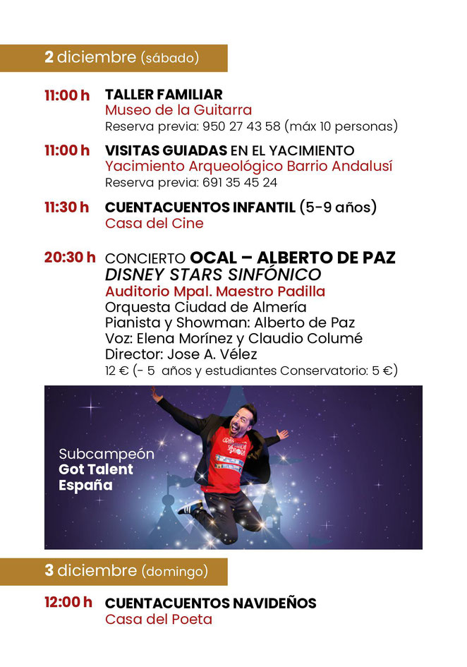 Programa de la Navidad en Almeria