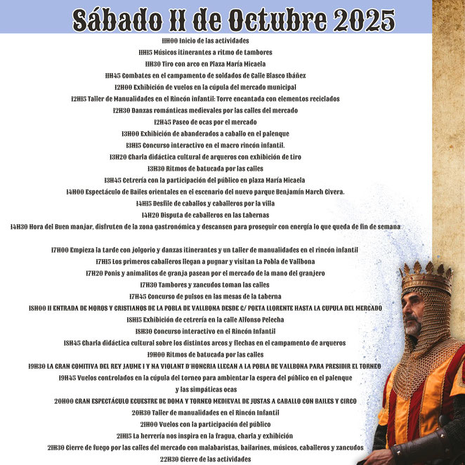 Programa del Mercado Medieval de La Pobla de Vallbona