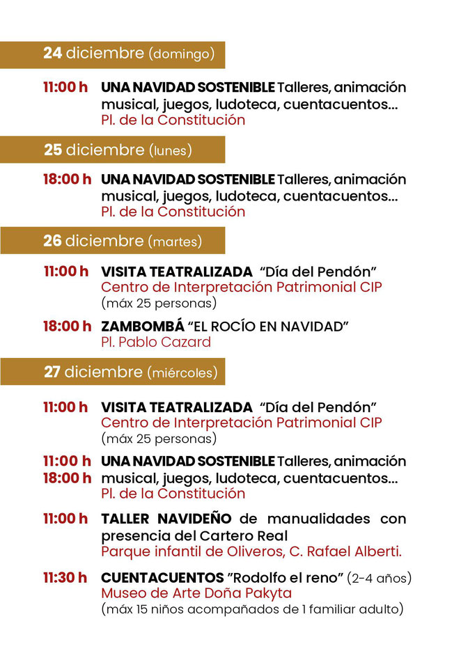 Programa de la Navidad en Almeria