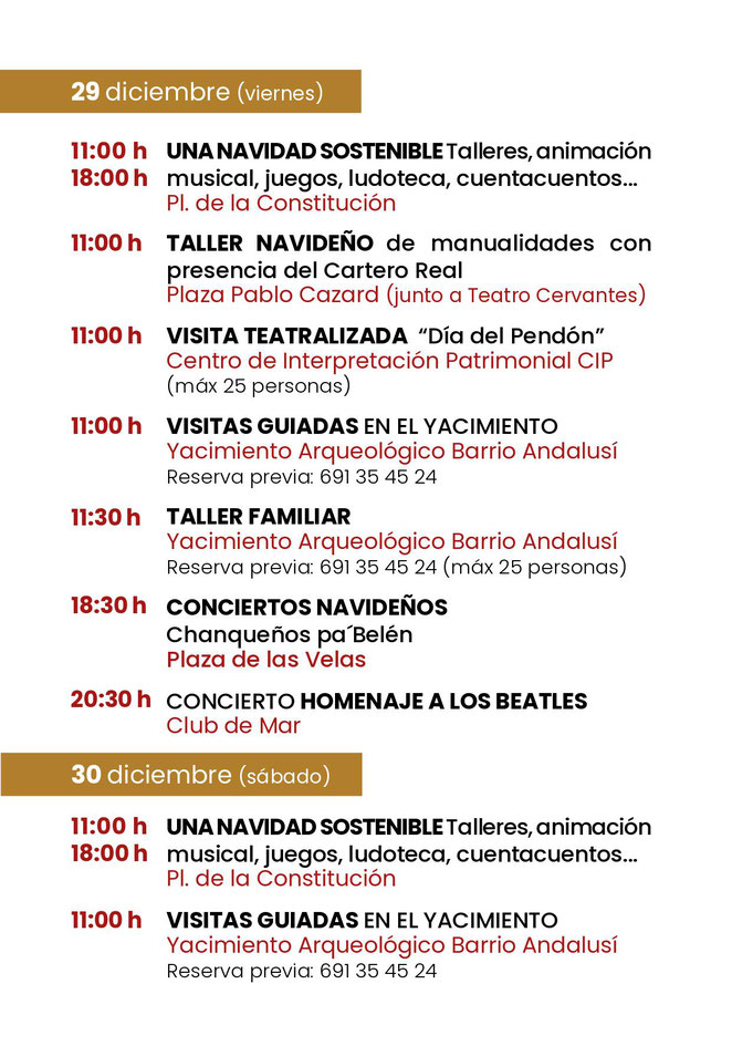 Programa de la Navidad en Almeria