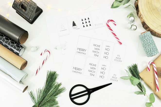 Bild: Geschenkanhänger für Advent und Weihnachten mit dieser Vorlage selber basteln; kostenlose Printable Geschenkanhänger zum ausdrucken und verpacken // gefunden auf www.partystories.de // #weihnachtsgeschenke #geschenkeverpacken #Geschenkanhänger