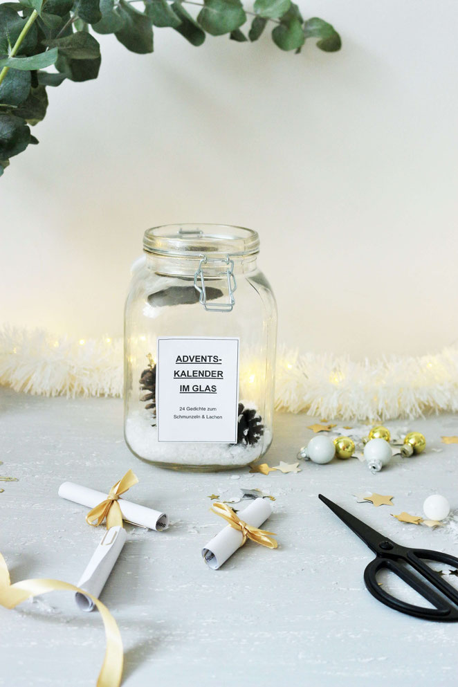 DIY Adventskalender im Glas umsetzen Partystories Blog
