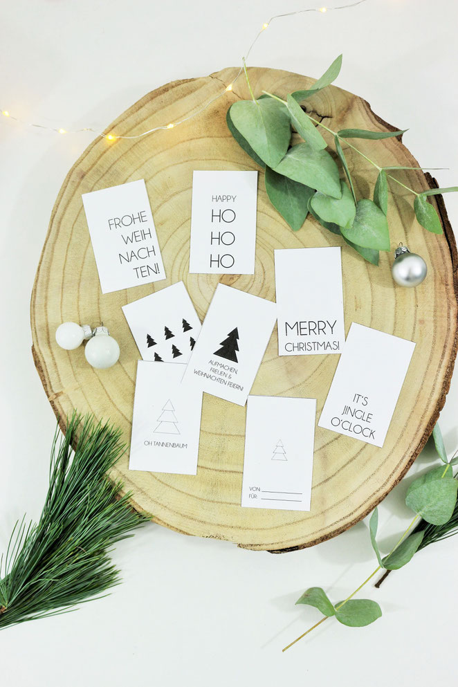 Bild: Geschenkanhänger für Advent und Weihnachten mit dieser Vorlage selber basteln; kostenlose Printable Geschenkanhänger zum ausdrucken und verpacken // gefunden auf www.partystories.de // #weihnachtsgeschenke #geschenkeverpacken #Geschenkanhänger