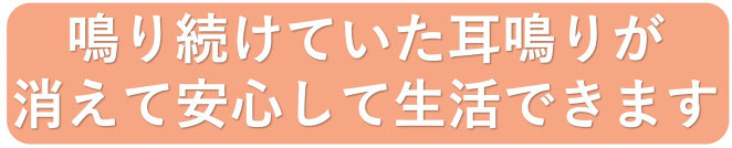 毎日鳴り響いていた耳鳴りが今は全くありません