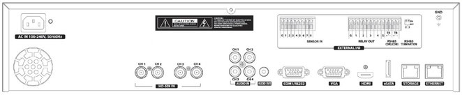 HD-SDI デジタルレコーダー 背面図