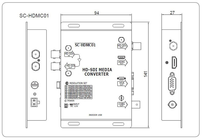 HDMC01 製品寸法図