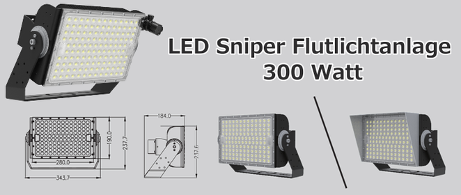 LED Fluter 300W dimmbar