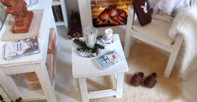 Winter-Haus 1:12 Einrichtung basteln