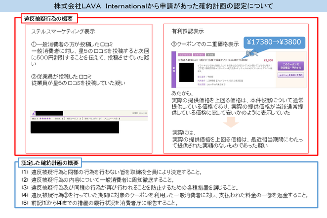 消費者庁資料より　確約計画の認定について